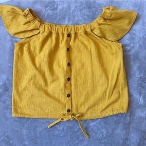 🌟3/$20🌟 Madewell Off the Shoulder -Cropped Tie Waist- Yellow Size S